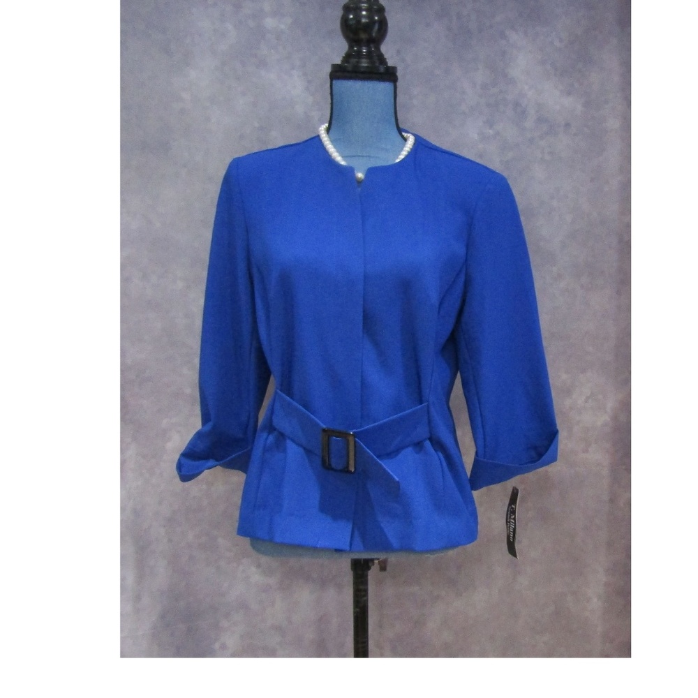 NWT T. Milano Bright Blue Blazer Size 14P